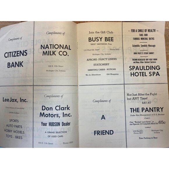 Vintage 1950s Michigan City IN Advertising Brochure - Local Businesses & Events - Picture 3 of 7